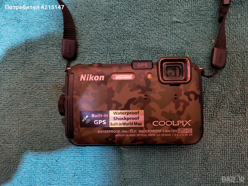 Nikon Coolpix AW100-Дигитална камера (Фотоапарат) 16MP Водоустойчив, удароустойчив, снимка 1