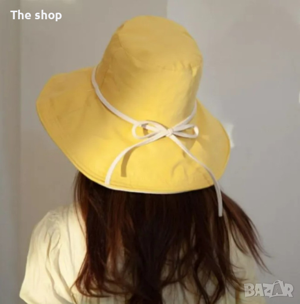 Красива дамска шапка с панделка в модерни нежни цветове (001) - 4 варианта, снимка 1