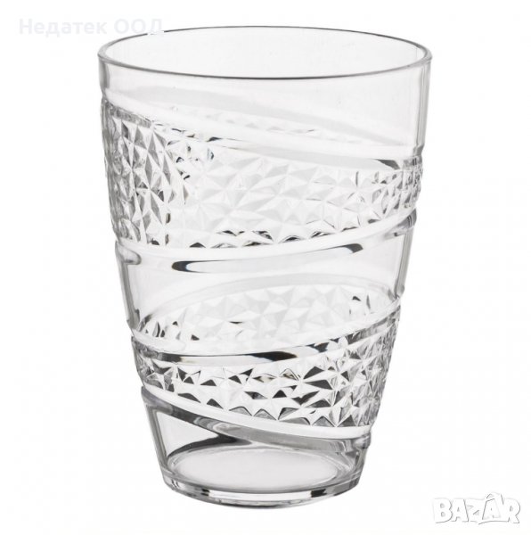 Чаша за вода, Диамант,  Пластмаса, 400 мл, Прозрачна, снимка 1