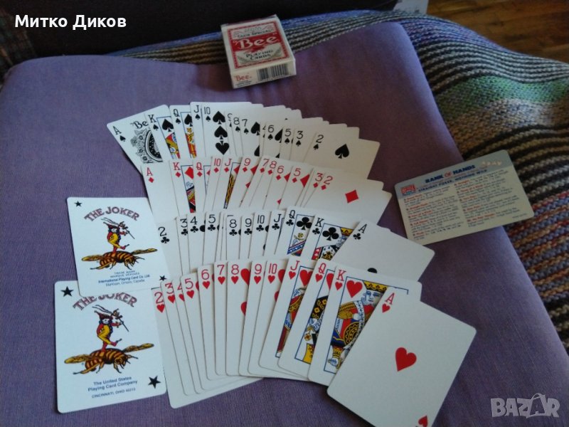 Bee club special playing cards #92 карти за игра 52+3 нови пластик 100% американски в кутия, снимка 1