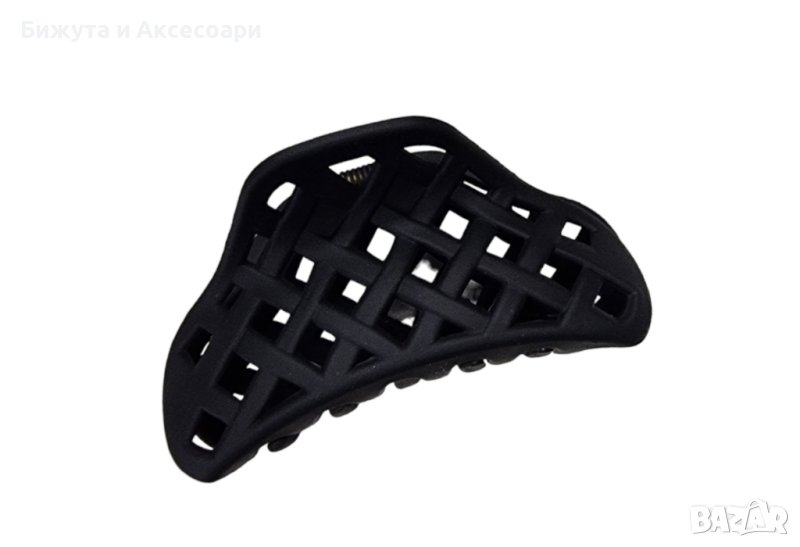 Щипка за коса черна, силиконова, 7.5 см, #12523-3, снимка 1