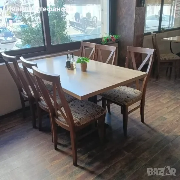 Комплект масивни маси със столове, снимка 1