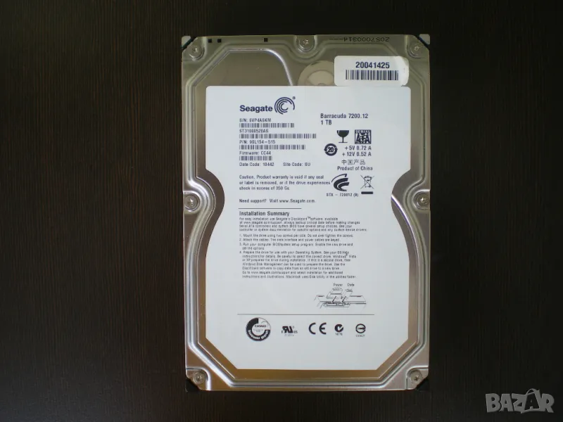 Хард диск 1TB Seagate ST31000528AS, SATA 3Gb/s, 7200rpm, 32MB кеш, 3.5", снимка 1