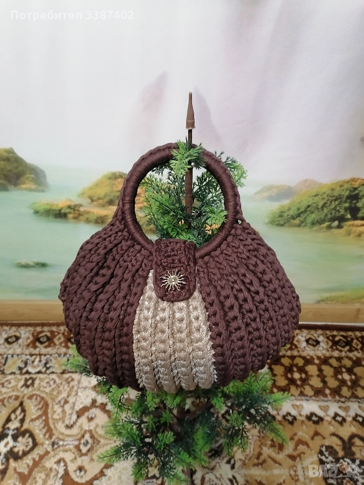 страхотна плетена чанта , снимка 1