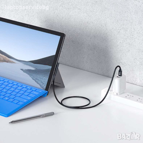 1.5m USB Кабел за Microsoft Surface Pro 7 3 4 5 6 15В Кабел за PD Зарядно Устройство за Таблета, снимка 1