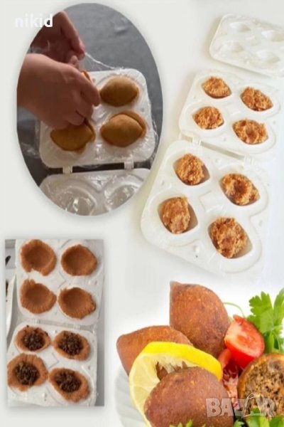 Кнедли Кюфте кюфтета пластмасова форма с плънка 4 гнезда уред равиоли пелмени , снимка 1