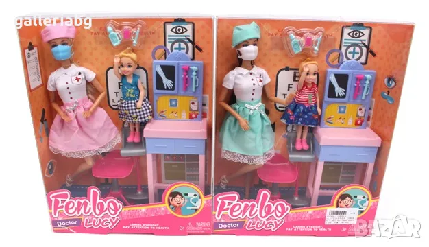 Кукла доктор с малка кукла , снимка 1