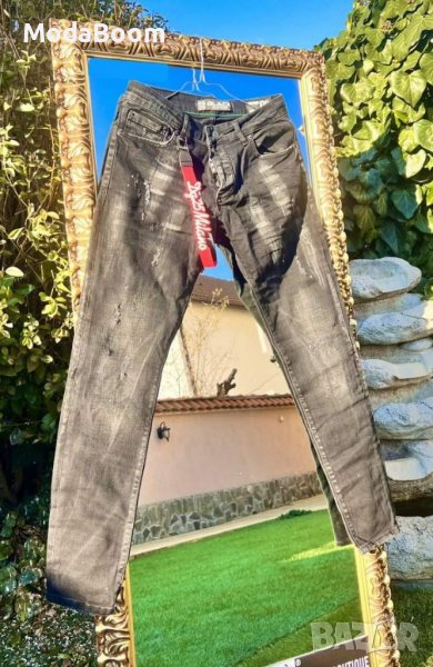 Мъжки черни напръскани дънки , снимка 1