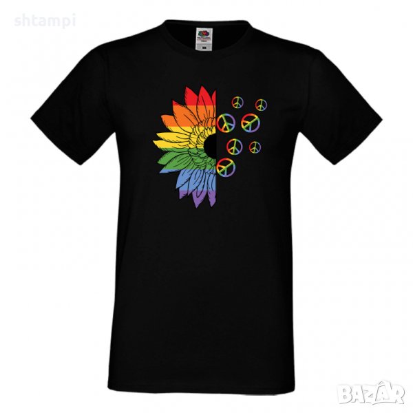 Мъжка тениска Pride Sunflower Peace multicolor Прайд,Празник.Повод,Изненада, снимка 1