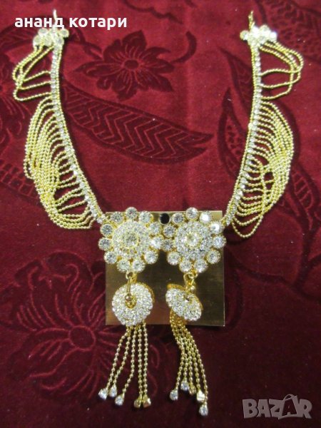 Индийски обеци с декоративни синджирчета към косата M37, снимка 1