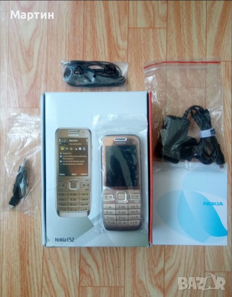 Nokia E 52 ( Нокия Е 52 ) + ориг. зарядно + ориг. кутия + ориг. слушалки + USB кабел - чисто нов , снимка 1