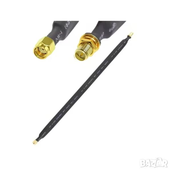 RF плосък коаксиален кабел RPSMA-MALE към RPSMA-FEMALE 60 сантиметра, снимка 1