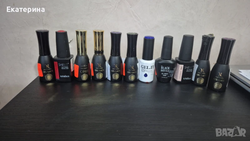Гел лакове Nika Nagel , Kinetics , Gel.it.up , The Black Bottle , снимка 1