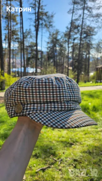 Дамски каскет бежово каре, ONE SIZE, 15 лв., снимка 1