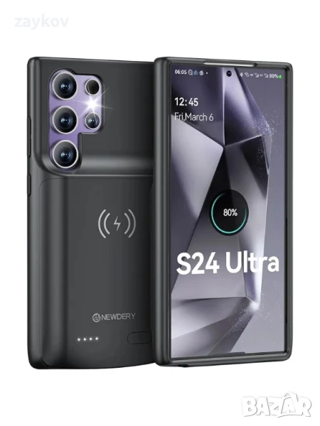 Кейс с батерия NEWDERY за Samsung S24 Ultra, безжично Qi зареждане, бързо зареждане 18W, снимка 1