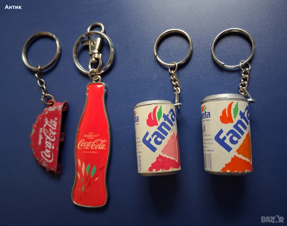 Лот Стари Рекламни Ключодържатели Кока Кола Фанта, снимка 1