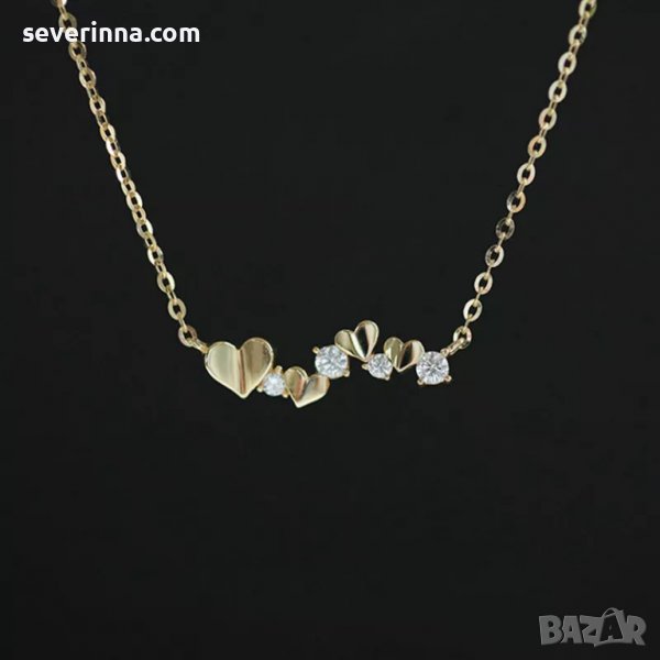 Сребърно колие Златна любов 14к покритие, снимка 1