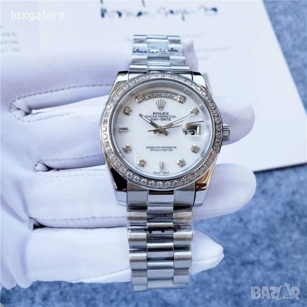 Унисекс часовник ROLEX Diamond Oyster Day-Date President с автоматичен механизъм, снимка 1