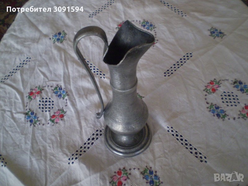 Стара ОЛОВНО КАЛАЕНА КАНА, снимка 1