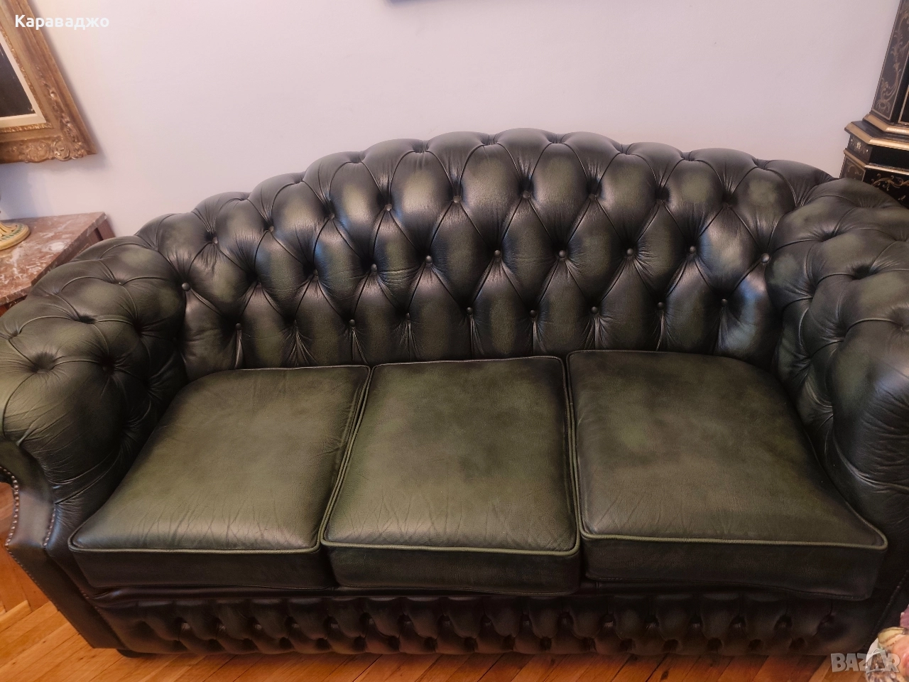 Троен диван Честърфийлд, снимка 1