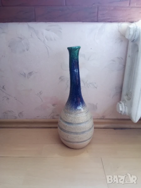 Керамична ваза - зелена, снимка 1