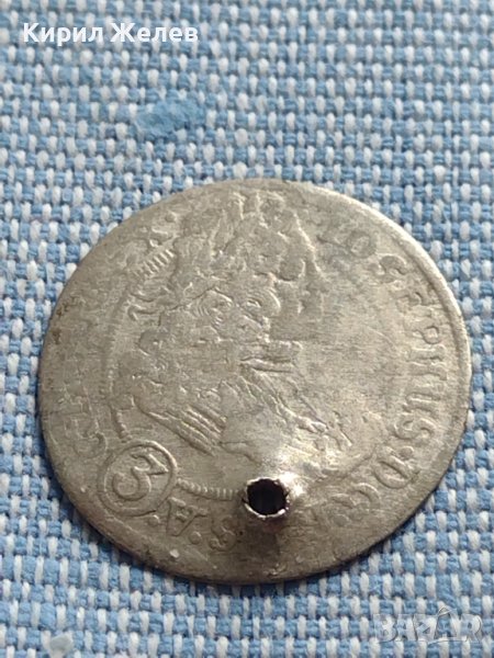Сребърна монета 3 кройцера 1708г. Йозеф първи Виена Свещена Римска империя 13794, снимка 1