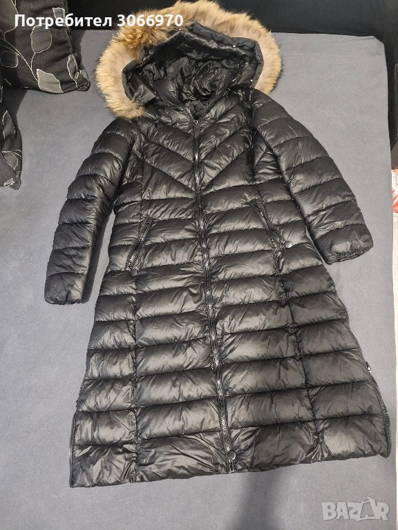 Зимно яке с естествен пух на качулката, снимка 1