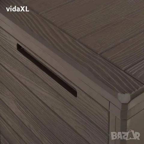 vidaXL Градински сандък за съхранение, кафяв, 78x44x55 см, снимка 7 - Ракли - 56147653