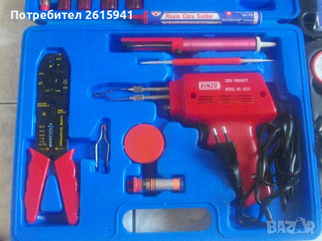 Нов 180-100 Вата-Професионален Ел.Поялник-Пълен Голям Комплект-Холандия/Германия-KINZO/Parkside, снимка 4 - Поялници и запояване - 37340451