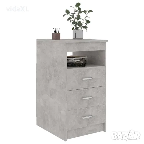 vidaXL Шкаф с чекмеджета бетонно сив 40x50x76 см инженерна дървесина, снимка 3 - Шкафове - 56147750