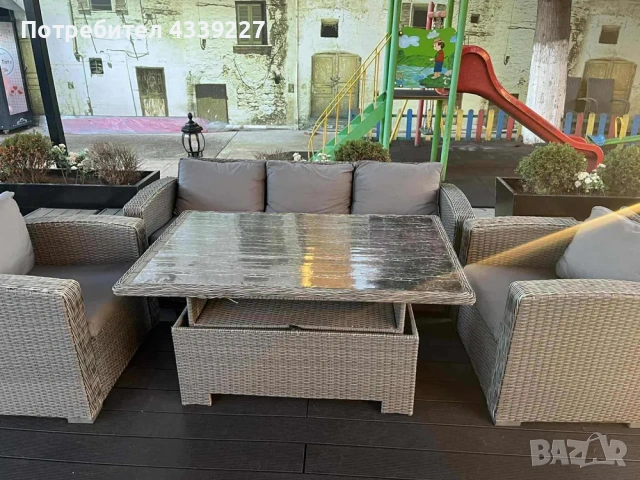 5 Комплекта от ратан диван маса столчета помощни маси