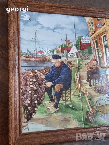 Холандско цветно порцеланово пано Mosa Hunnik  10/4, снимка 2 - Декорация за дома - 38656093