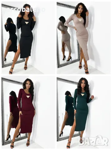 Дамска миди рокля Luna, 4цвята 