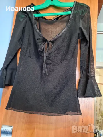 Финна блузка в черно, снимка 3 - Ризи - 50244866