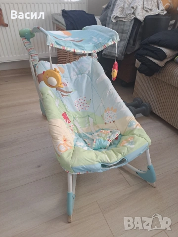 Бебешко столче за кола Moni + шезлонг Fisher Price , снимка 11 - Столчета за кола и колело - 54321576