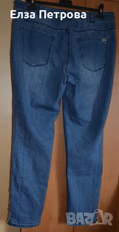 Дънки сини пролетно-летни, с големи камъни; 3XL÷4XL, снимка 2 - Дънки - 42326100