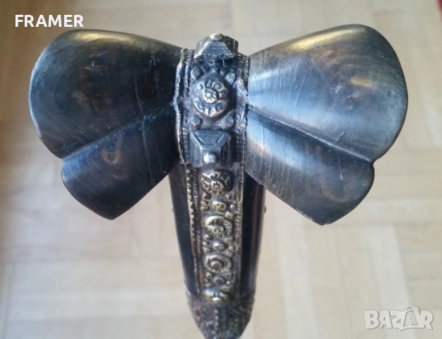 Османски Ятаган от AH1278-AD1862 с кания каракулак нож кама кинжал сабя , снимка 7 - Антикварни и старинни предмети - 51746243