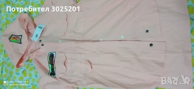 Дълга Дамска Жилетка Памук Риза С М Л ХЛ ХХЛ, снимка 3 - Якета - 47793345