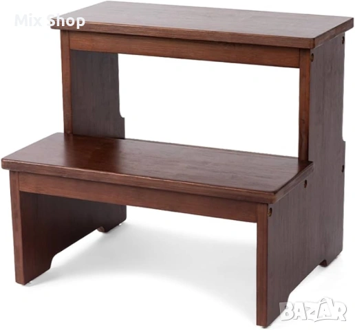 Нов Двустъпаловиден бамбуков стол StrongTek за възрастни и деца