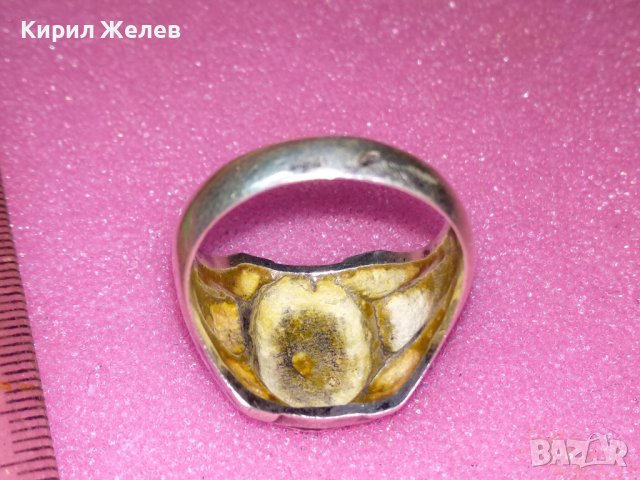 СТАР АРИСТОКРАТИЧЕН СРЕБЪРЕН ПРЪСТЕН ВИСОКА ПРОБА СРЕБРО 925 РЕТРО БИЖУ РЪЧНА ИЗРАБОТКА 41883, снимка 7 - Антикварни и старинни предмети - 44390497