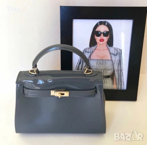 Елегантна сива дамска чанта