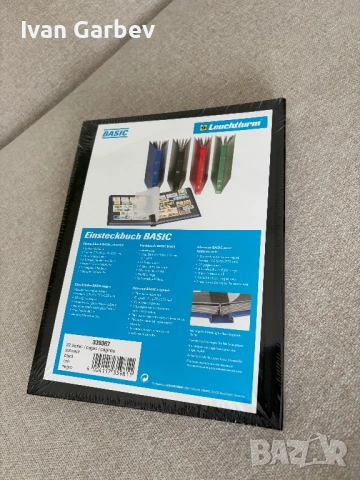 Класьор за пощенски марки Leuchtturm A5 16 листа черен, снимка 2 - Филателия - 53316197