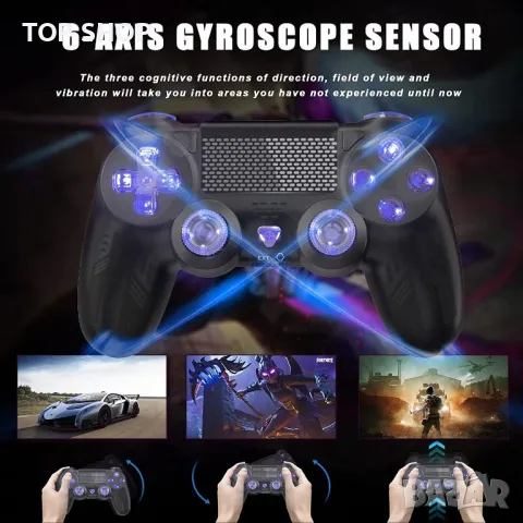 Нов Безжичен контролер за Ps4 pro slim компютър Android игри геймър, снимка 2 - Аксесоари - 49956860