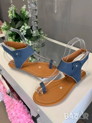 Дамски сандали в черно синьо и тъмно синьо, снимка 3 - Сандали - 50751436