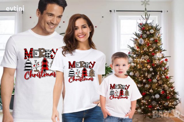 Коледен комплект тениски за цялото семейство, снимка 4 - Тениски - 38214750