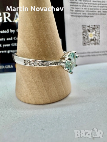 Сребърен пръстен с мойсанит (Диамант) 1 карат, снимка 5 - Пръстени - 53991553