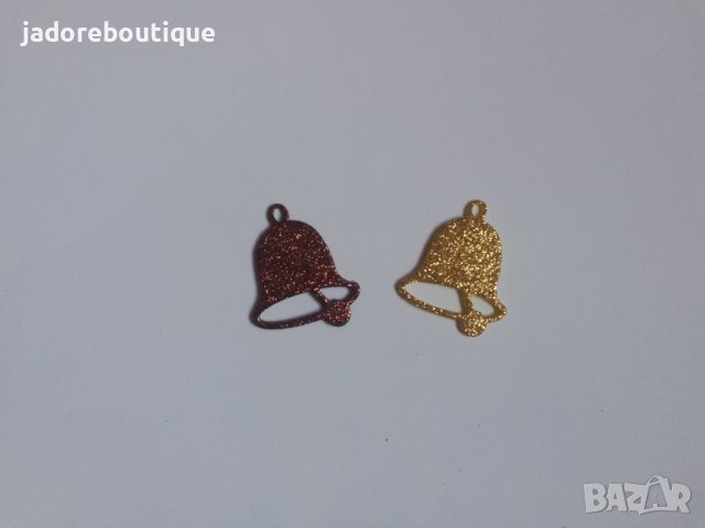 Елемент от гумена хартия коледна камбанка 2 бр скрапбук декорация , снимка 1