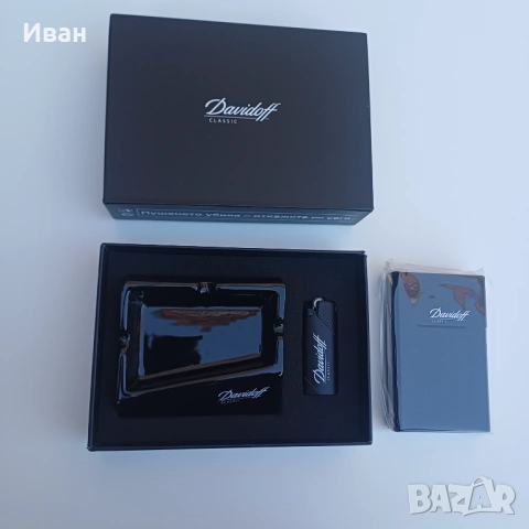 Табакера + Запалка+Пепелник Davidoff
