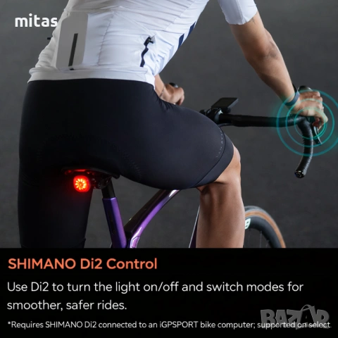 Задна SMART LED стоп светлина за велосипед IGPSPORT TL50, USB-C, IPX7, Bluetooth, снимка 8 - Аксесоари за велосипеди - 54165440