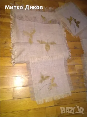 Тишлайфери покривки кърпи за маса за прибори от лен 6 бр. 23х23см и 1бр.72х33см нови, снимка 6 - Декорация за дома - 49600107